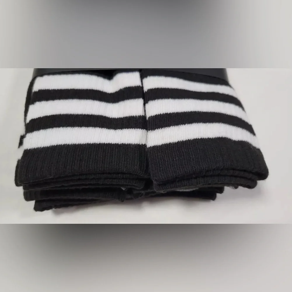 Adidas Men’s Cushioned 3 stripe roller black white crew socks 6 pair pack NEW
